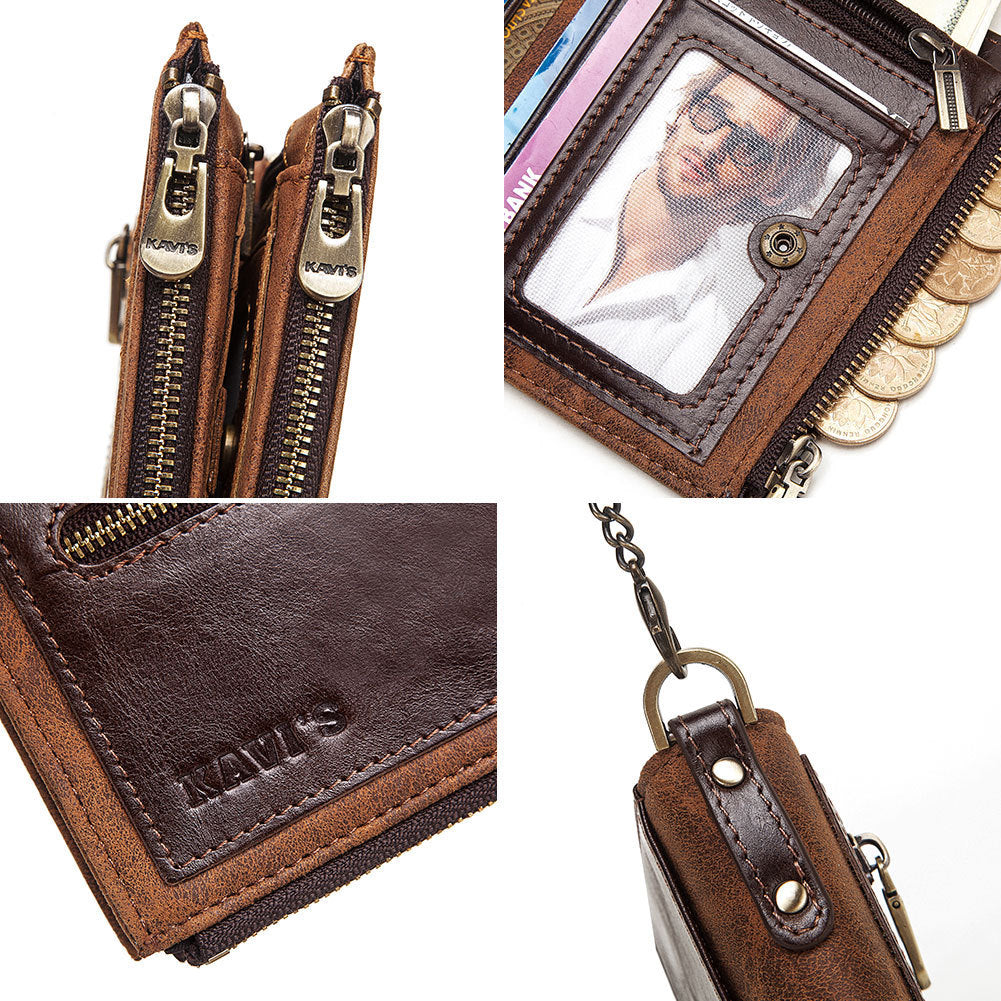 Men’s Wallet Anti-theft RFID Leather Wallet – Multifunctional Street Style