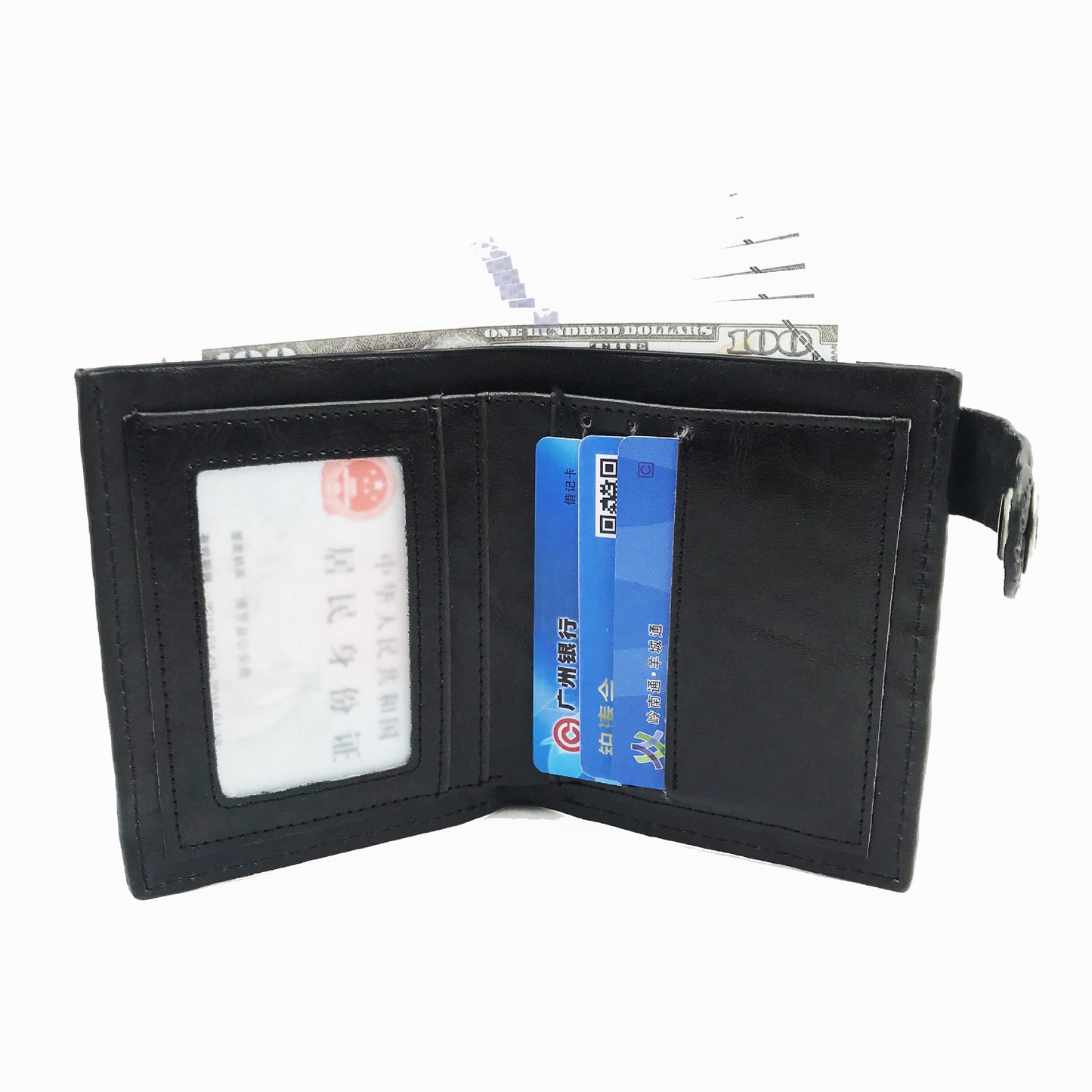 Retro Personality Men’s Wallet Demon – Skull Punk Rock Leather Chain Wallet, Anti-Theft Short Vertical Wallet