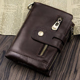 Luxurious Genuine Leather Wallet for Men – RFID Protection, Zipper Coin Pocket, Cowhide Bifold Design