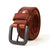 Natural Leather Belt with Matte Metal Buckle