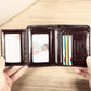 Men’s Genuine Leather Trifold Wallet – No Zipper, Coin Pocket, Slim & Compact Design in Black & Brown