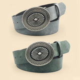 Vintage Western Style Carved PU Leather Casual Belt for Jeans & Pants