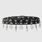 Women's Black Pentagram Eye Y2K Punk Western Leather Belt