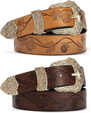 Women's Cowgirl Belt 2-Pack – Engraved Buckle