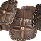 Women's Floral Embossed Leather Belt – Square Conchos