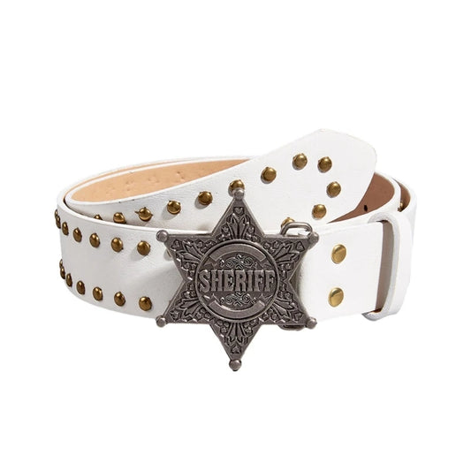 Y2K Star Buckle Rivet Belt for Women | Punk Western Cowgirl Jeans Waist Belt