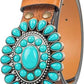 Women's Turquoise Embossed Western Belt – Detachable