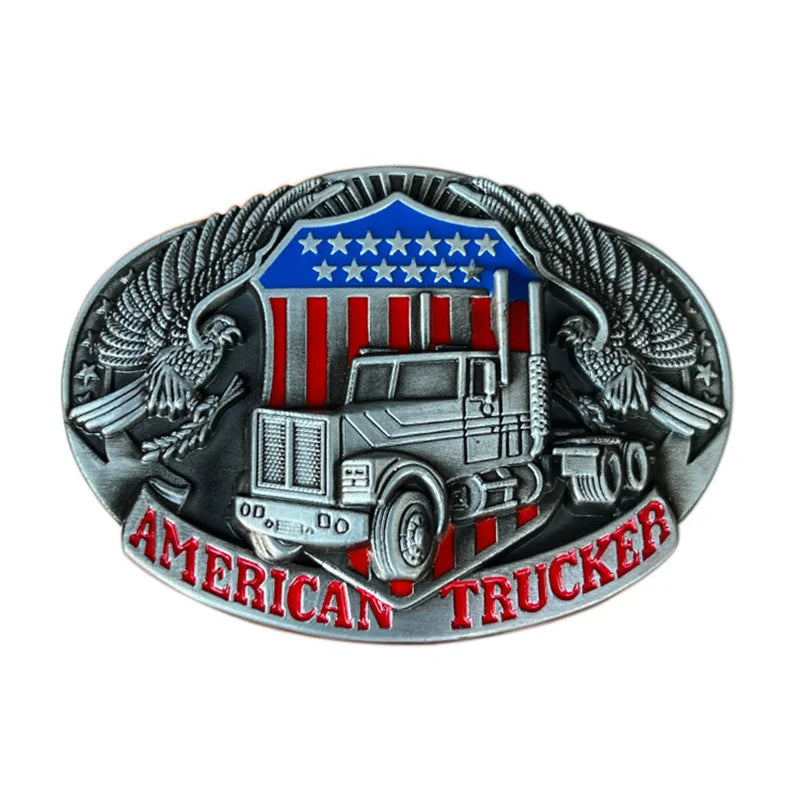 Men's American Trucker Eagle Western Zinc Alloy Belt Buckle