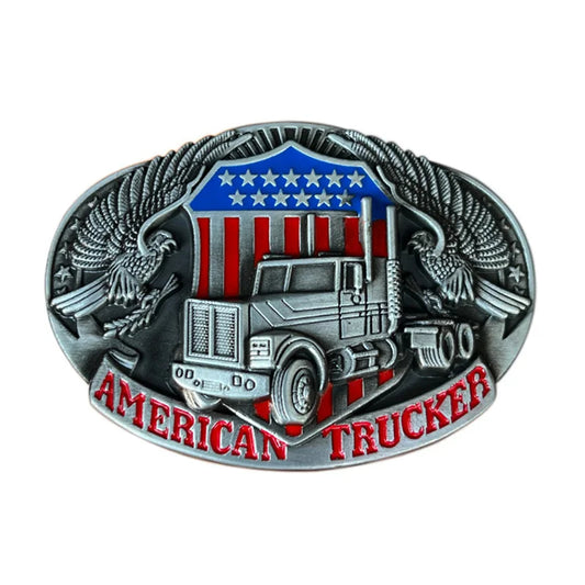 Men's American Trucker Eagle Western Zinc Alloy Belt Buckle