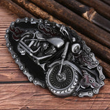 Men's Vintage Motorcycle Biker Belt Buckle - Alloy Flame Cowboy Style