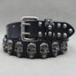Unisex Genuine Western Leather Cross Rivet Punk Belt - Hip Hop Style