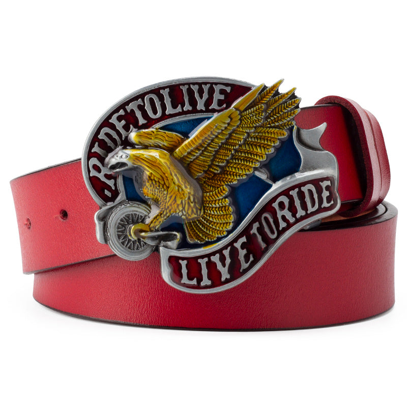 Casual Cowhide Leather Belt - Smooth Buckle Everyday Fit
