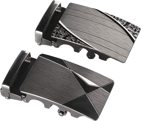 2-Piece Alloy Ratchet Belt Buckle Set for Men