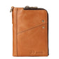 Men’s Genuine Leather Zipper Bifold Wallet – 12 Card Slots & Cash Pocket