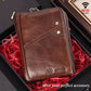 Men’s Genuine Leather Zipper Bifold Wallet – 12 Card Slots & Cash Pocket