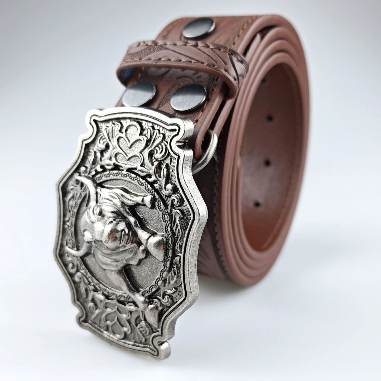 Men's Handmade Leather Cowboy Rodeo Belt