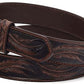 Men's Feather Embossed Leather Belt – Exchangeable Buckle