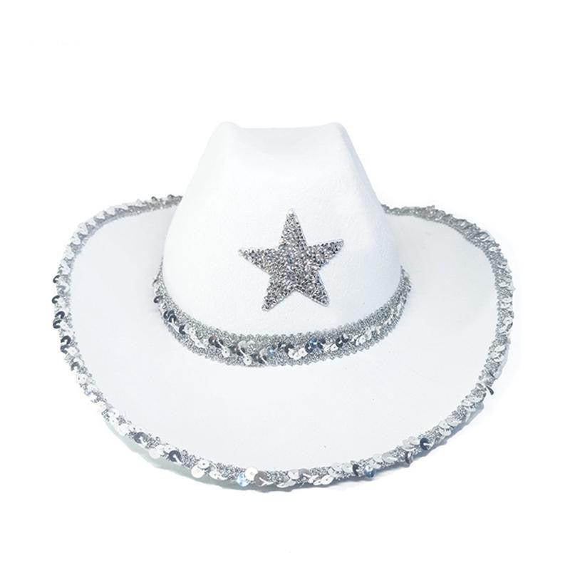 Party Black Bilateral Sequined Cowboy Hat