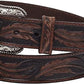 Men's Feather Embossed Leather Belt – Exchangeable Buckle