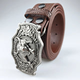 Men's Handmade Leather Cowboy Rodeo Belt