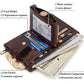 Men’s Bifold Genuine Leather Wallet with Double Zipper, RFID Blocking, Card Holder & Coin Pocket