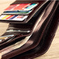 Men’s Genuine Leather Trifold Wallet – No Zipper, Coin Pocket, Slim & Compact Design in Black & Brown