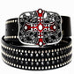 Men's Belt New Black 8 Graffiti Riveted Pant Strap