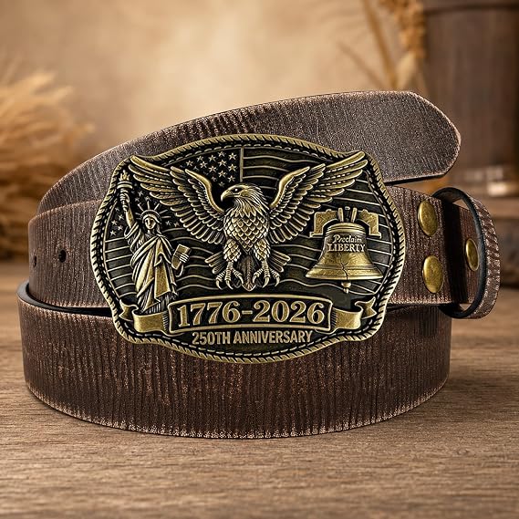 USA 250th Anniversary Eagle Belt Buckle – 1776 Liberty