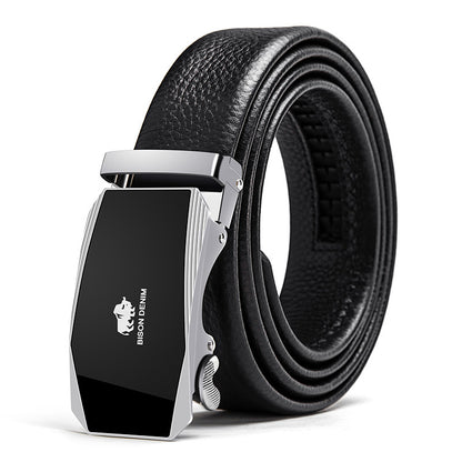 Men’s Glossy Leather Statement Belt