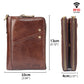 Men’s Genuine Leather Zipper Bifold Wallet – 12 Card Slots & Cash Pocket