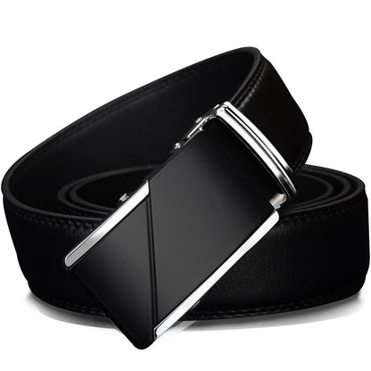 COWATHER Leather Automatic Buckle Statement Belt for Men