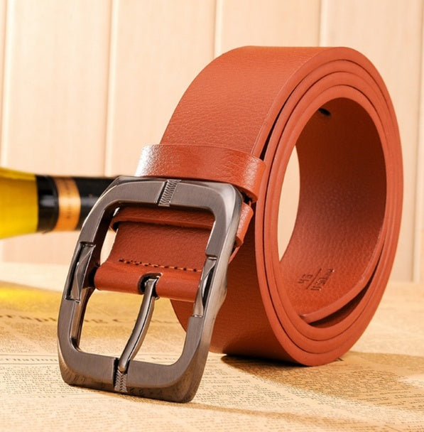 Men’s Luxury Cowhide Leather Belt – Pin Buckle