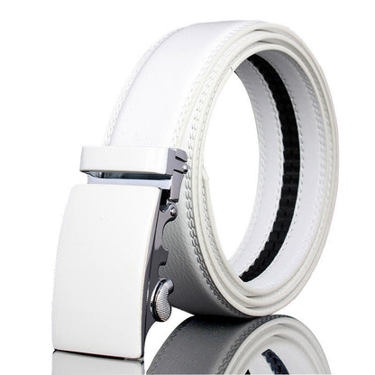 Men’s White Statement Leather Belt