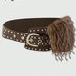 Women's Vintage Western Bohemian Rivet Eyelet PU Leather Belt