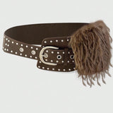 Boho Western PU Leather Belt for Women - Rivet Eyelet Upgrade