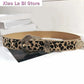 Women's Adjustable Western Dark Khaki Leopard Print PU Belt for Jeans & Dresses