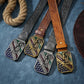 Western Cowboy PU Leather Belt with Horse & Floral Buckle for Men Women Jeans