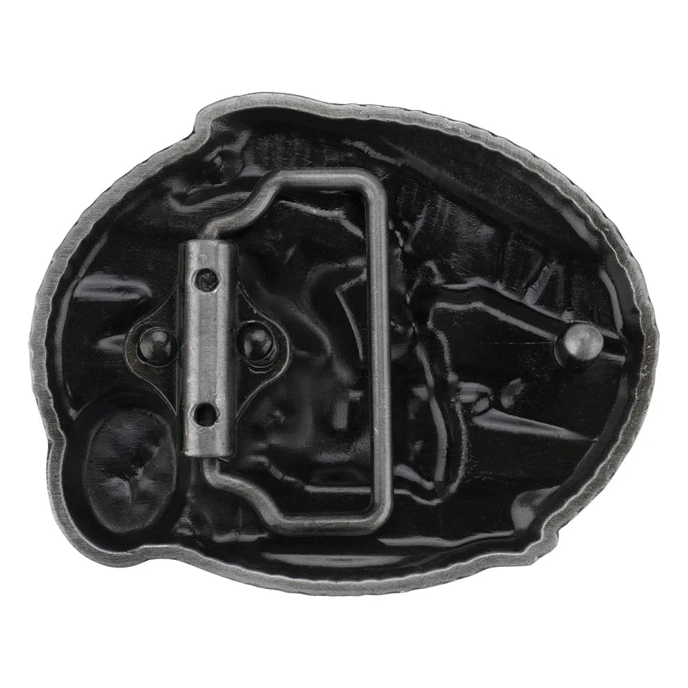 Men's Western Live To Ride Longhorn Bull Motorcycle Alloy Belt Buckle