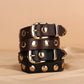 Women's Studded Punk Western Leather Belt – Adjustable Waist for Jeans & Dresses