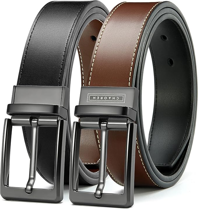 Trim-to-Fit Reversible Leather Belt for Men | BeltNBuckles