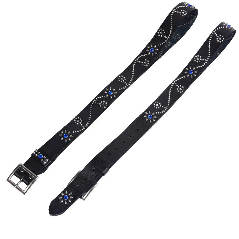 Vintage Western Punk Belt for Women – Rhinestones & Studs