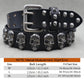 Unisex Genuine Western Leather Cross Rivet Punk Belt - Hip Hop Style