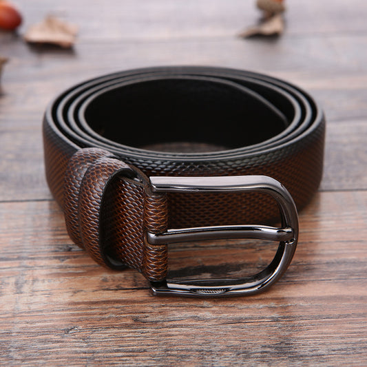 Men's Fashion Business Belt with Alloy Pin Buckle