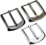 3-Pack Metal Prong Buckle Set - Silver, Black & Bronze