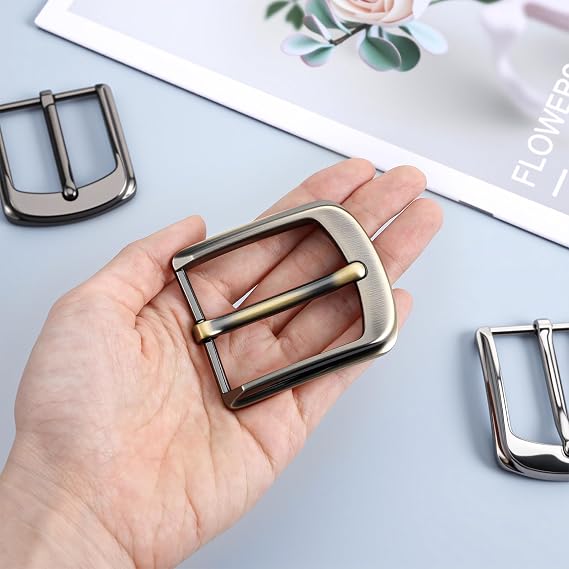 3-Pack Metal Prong Buckle Set - Silver, Black & Bronze