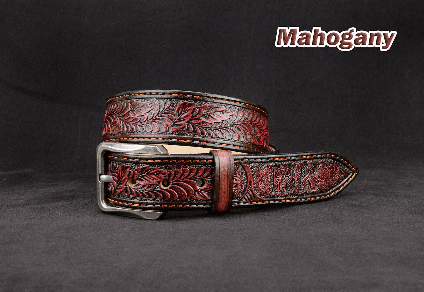 Personalized Tooled Western Leather Belt – Custom Made