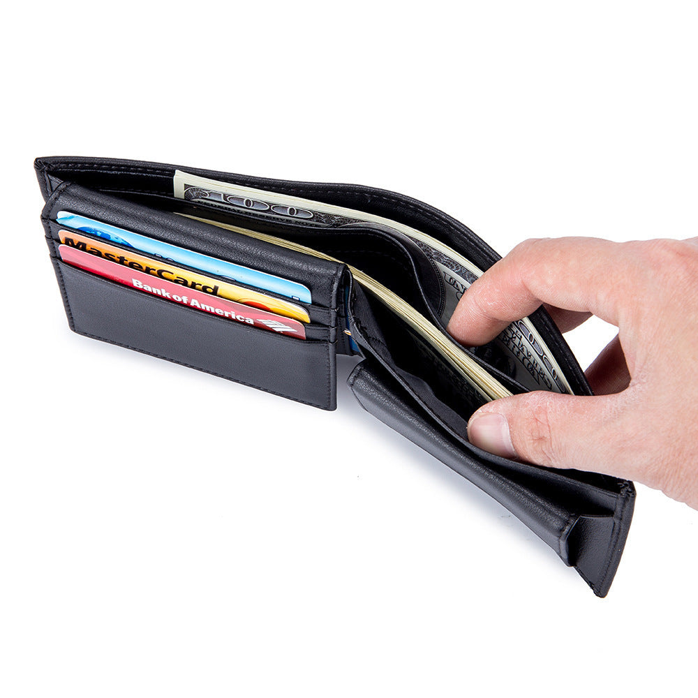 Men’s Short Trifold Wallet | Genuine Leather First Layer Cowhide
