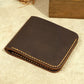 Men’s Handmade Genuine Leather Wallet – Retro Horizontal Square Design