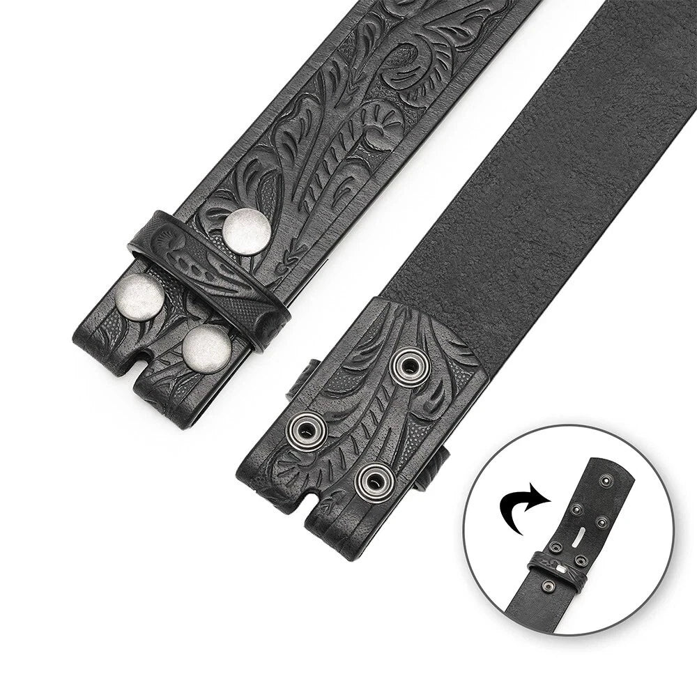 Men's Handmade Leather Cowboy Rodeo Belt