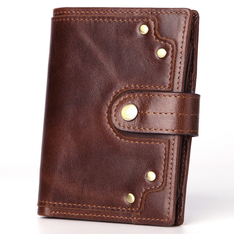 Men’s High-End Suede Leather Business Wallet – Premium First Layer Cowhide, Magnetic Closure